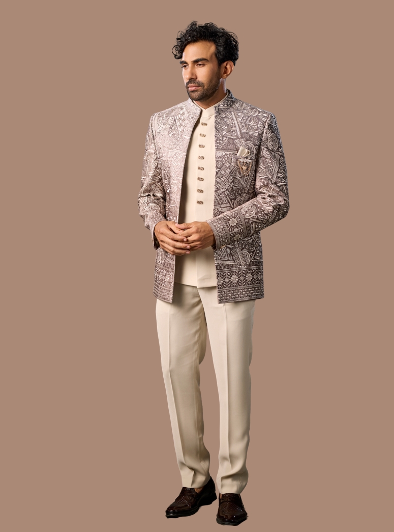 EXQUISITE BIGE JODHPURI SUIT